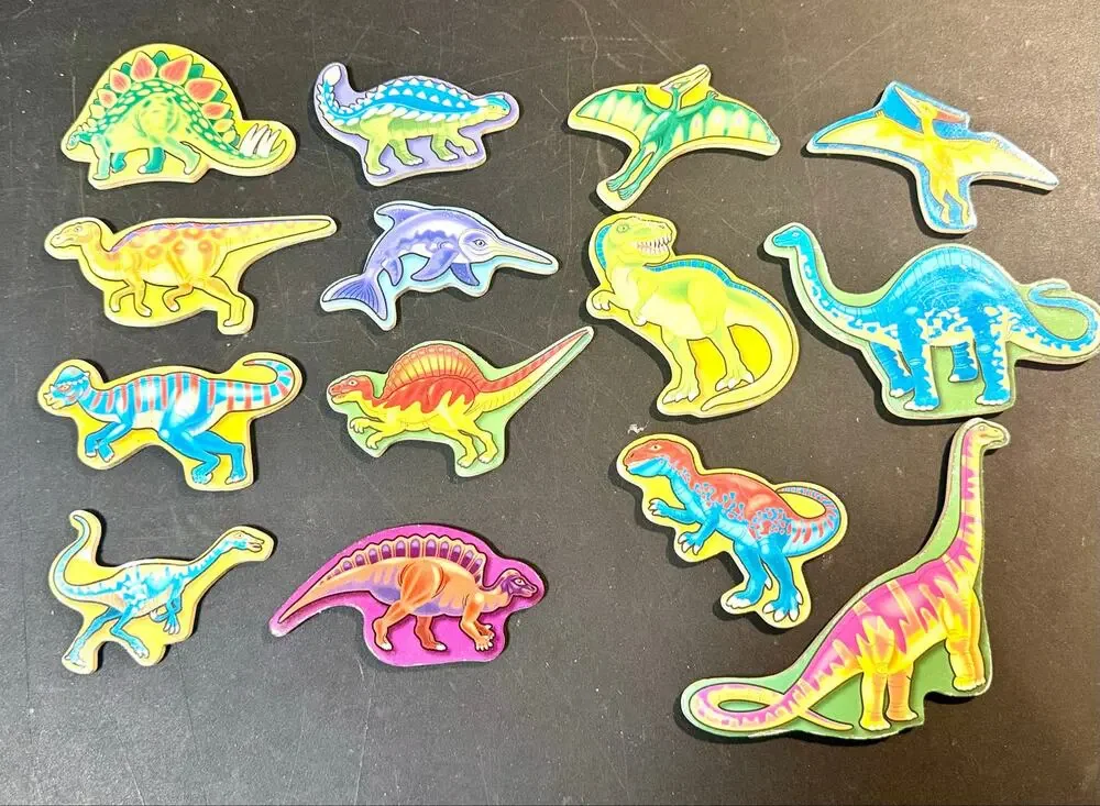 Melissa & Doug 14 Wooden Dinosaur Magnets set #3